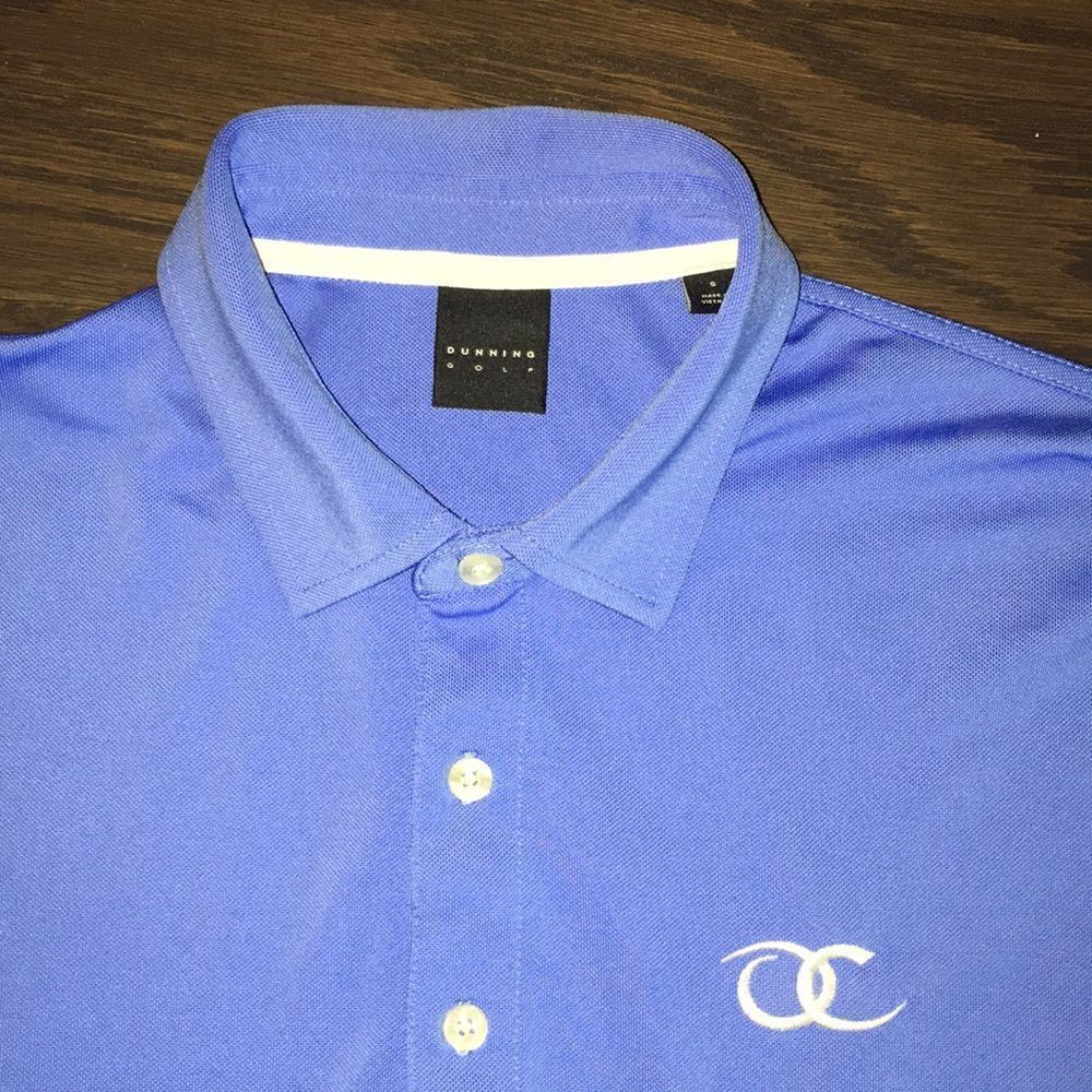 Blue Polyester Old Chatham Golf Club Dunning Golf Polo Shirt S Mens